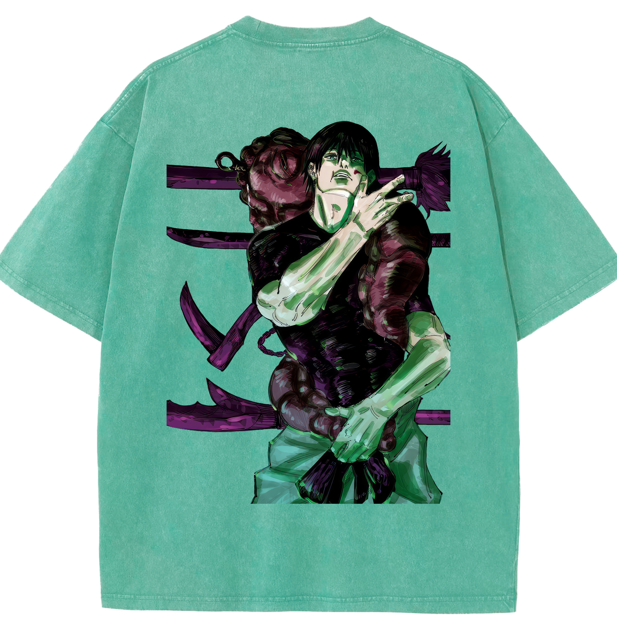 （画像用） 呪術廻戦 Jujutsu Kaisen 綿100% ヴィンテージ風 半袖Tシャツ（背面プリント）
